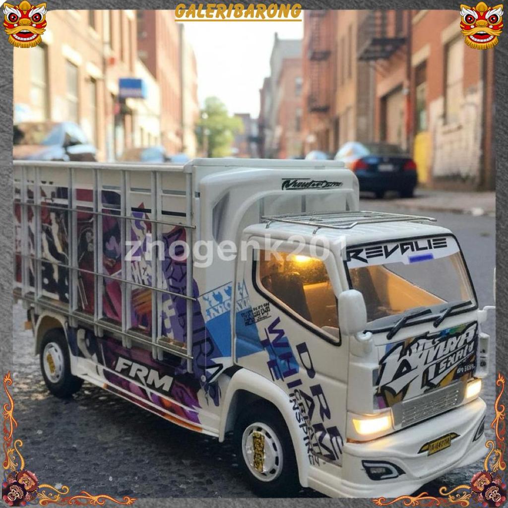 Miniatur Truk Oleng Kayu Asli Full Variasi Lampu Terpal Bergaransi - Non Rc Termurah Dijamin Bagus