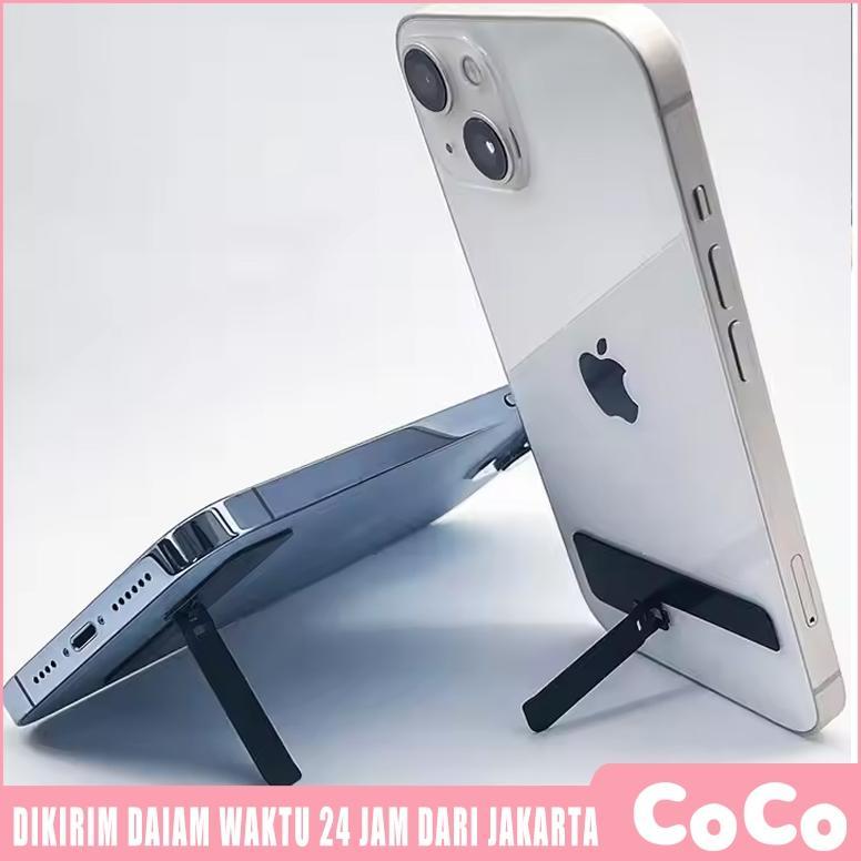 Termurah / Hot Sale Tipis Banget Stand Stainless Metal Holder Hp Ultra-Slim Phone Stand Self-Adhesiv
