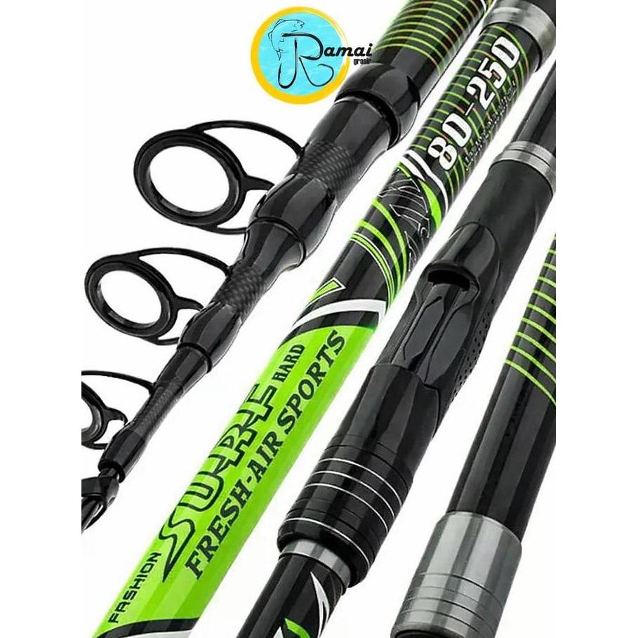 Joran Teleskopik Surf Portable Carbon Composite Ruas Panjang Surf Casting - Ukuran 360, 420, 450 - R