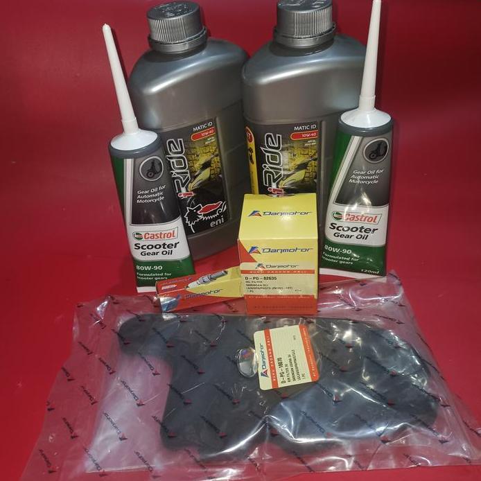 PAKET SERVICE LENGKAP OLI AGIP VESPA MATIC 3V/I-GET