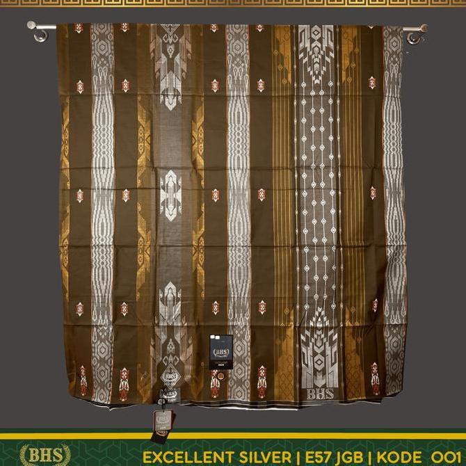 Sarung BHS Excellent Silver Motif E57 JGB Jacquard Gunung Bahan Mercerized Cotton Halus dan Lembut [