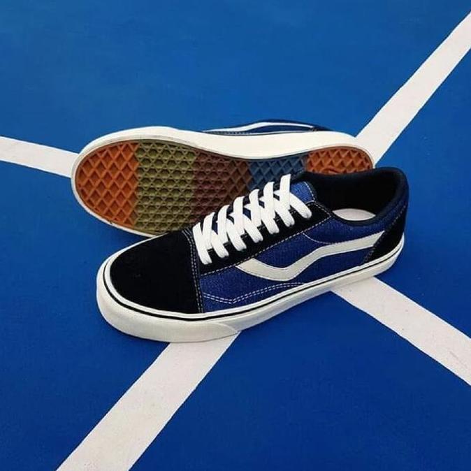 New Sepatu Ventela Retro 77 Black blue Denim / Ventela Black Blue Denim LC