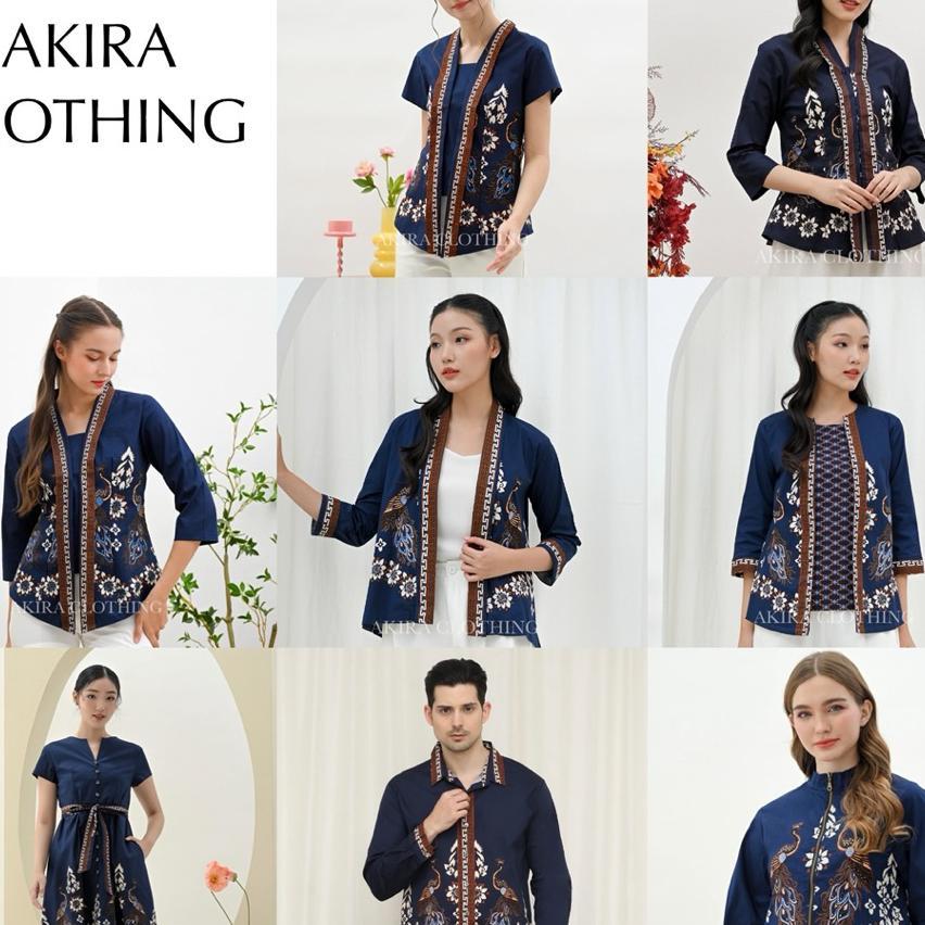 Atasan Batik Wanita Modern [Navy Jm] - Batik Couple - Batik Seragam - Batik Unik - Dress Batik - Bat
