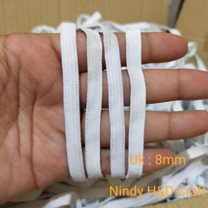 Karet Masker 8Mm Putih - Tali Masker - Koloran 8Mm - Diy