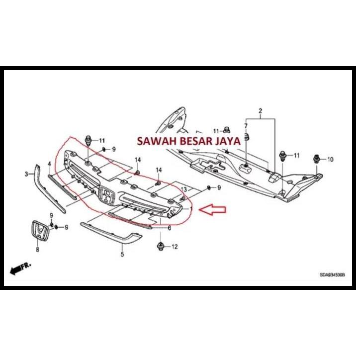 HOT DEAL BASE GRIL GRILL GRILLE DEPAN HONDA ACCORD CM5 2003 2004 2005 ORIGINAL 