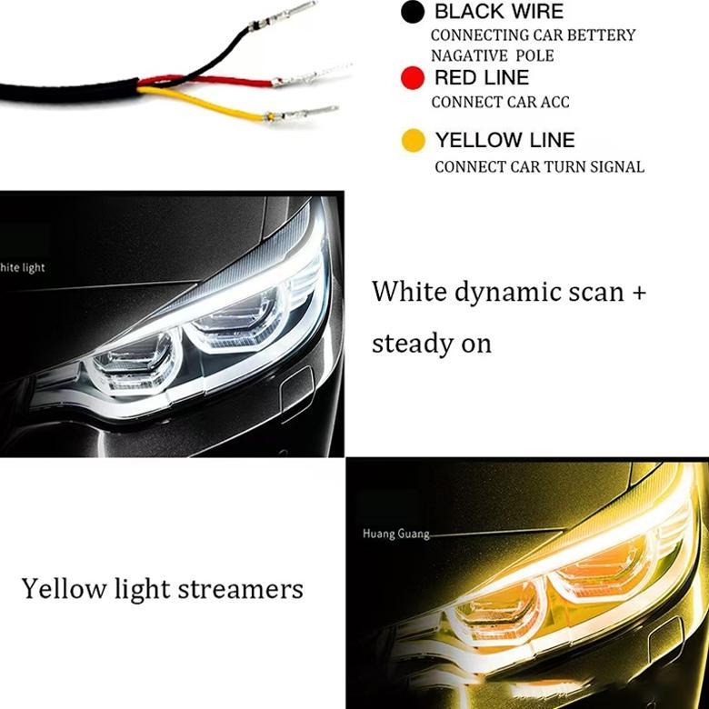 MIRAHSTORE 2PCS LAMPU ALIS LAMPU ALIS RUNNING 2 MODE LAMPU ALIS RUNNING 30CM LED LAMPU ALIS MOTOR MO