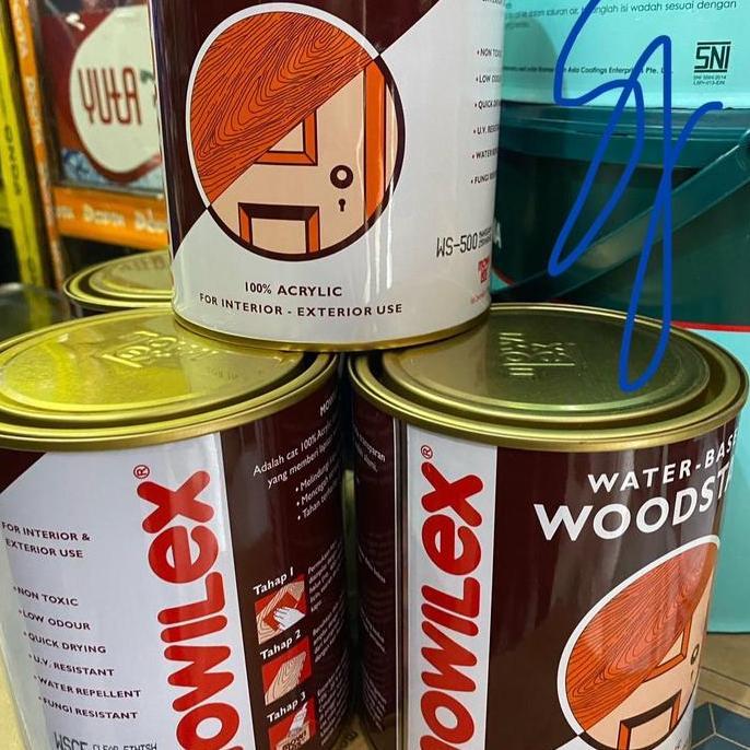 TERMURAH - MOWILEX WOODSTAIN CAT PELAPIS KAYU PREMIUM 1KG //  1 KG BERBASIS AIR UNTUK INTERIOR CLEAR