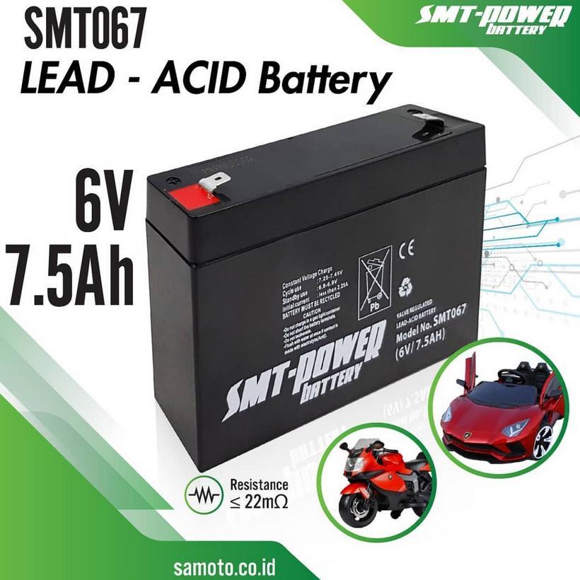 Baterai SMT-Power SMT067 6v 7.5ah 20Hr Competible 6v 7ah 20Hr. Packing Aman Kirim Seluruh Indonesia