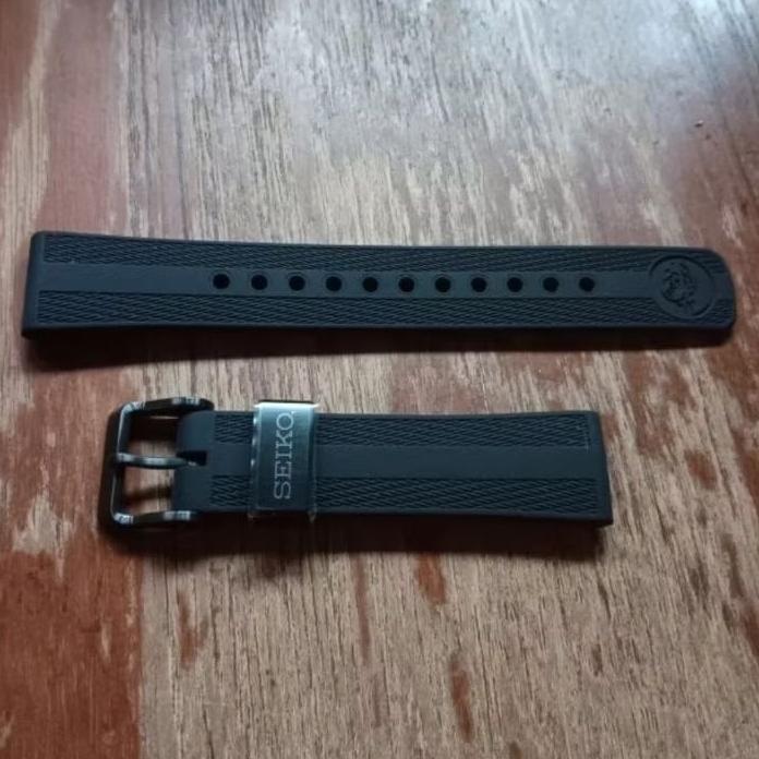 20mm Original Tali Jam Rubber Strap Seiko Diver Allblack