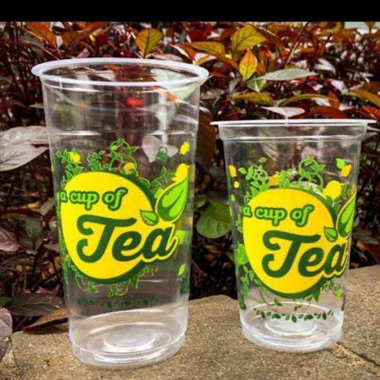 GELAS PLASTIK Sablon Cup of Tea 22 Oz STARINDO