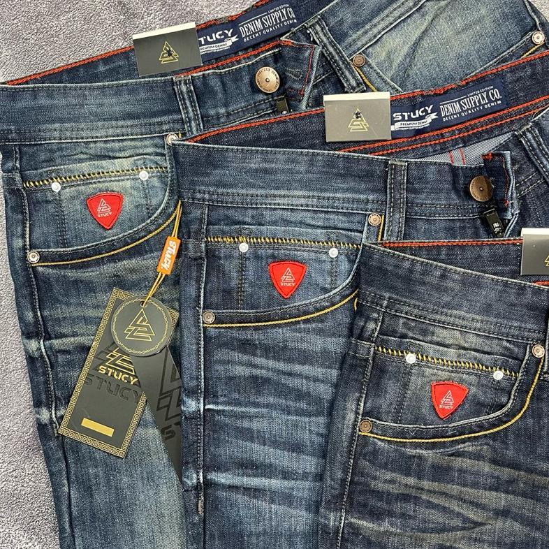limited stucy fading spray jeans regullerfit selvedge accent || celana jeans cowok premium