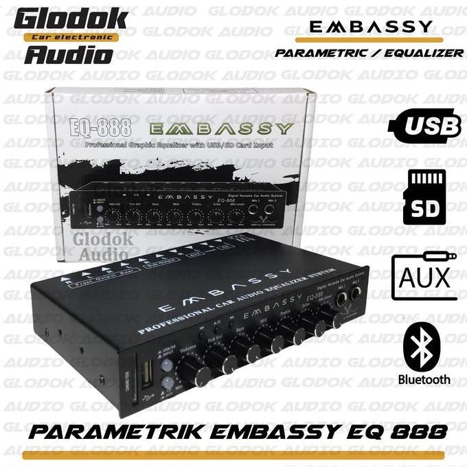 Embassy Equalizer 888 Bluetooth Parametrik Mixer Professsional Car Audio Usb Bluetooth Adaptor