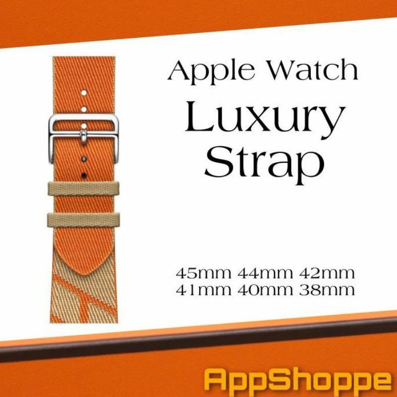 Apple Watch Strap Nylon Premium Luxury Mirip HERMES'S SINGLE TOUR