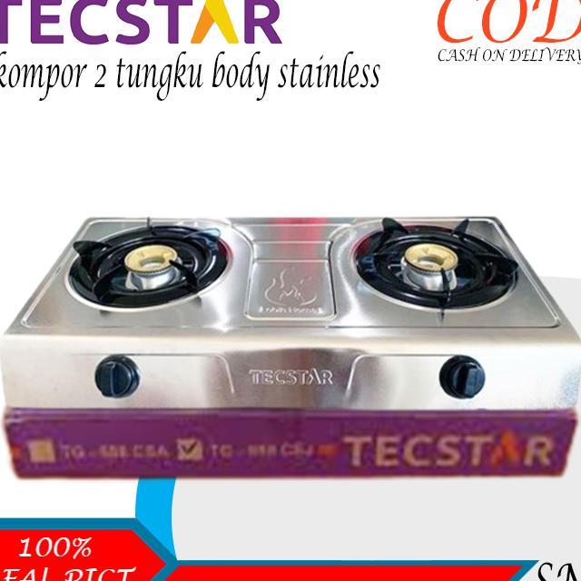 Tecstar Kompor Gas Stainless 2 Tungku Tg-688 Csj/Kompor Gas 2 Tungku Promo