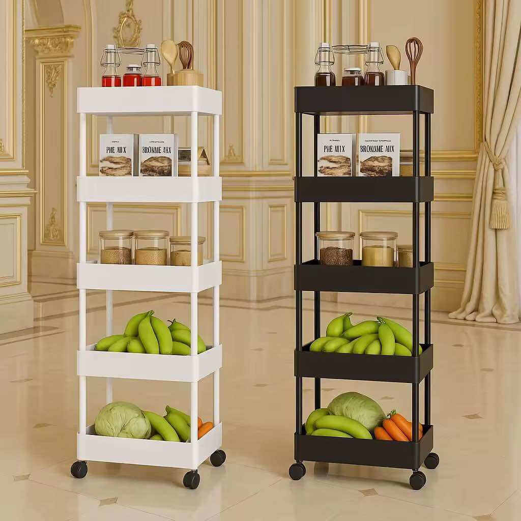 Yumi Rak Suaun Plastik Dengan Roda Rak 3,4,Dan 5 Susun Multifungsi