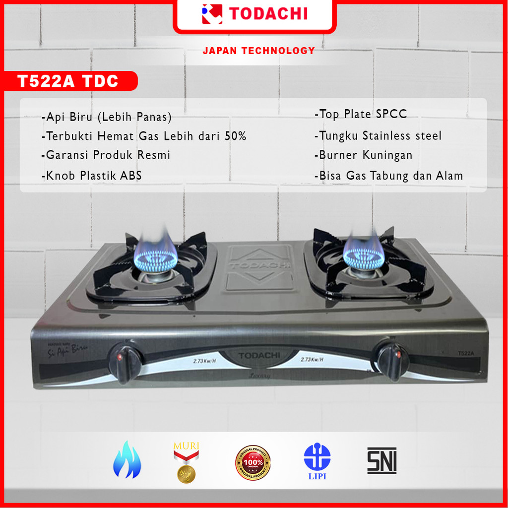 Todachi Kompor Gas 2 Tungku T-522A
