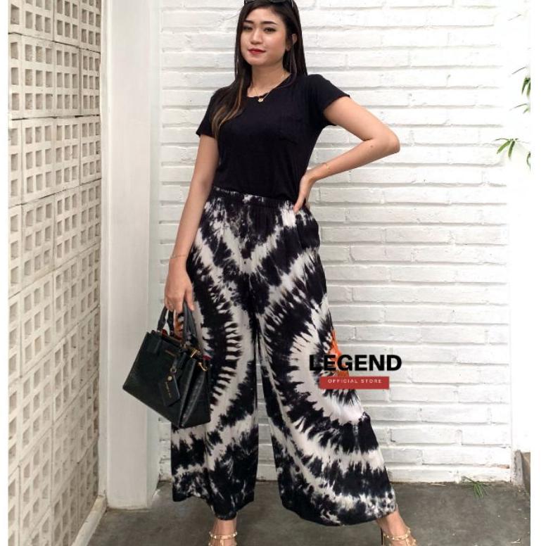 super deal celana kulot wanita tie dye jumbo motif bali//celana santai