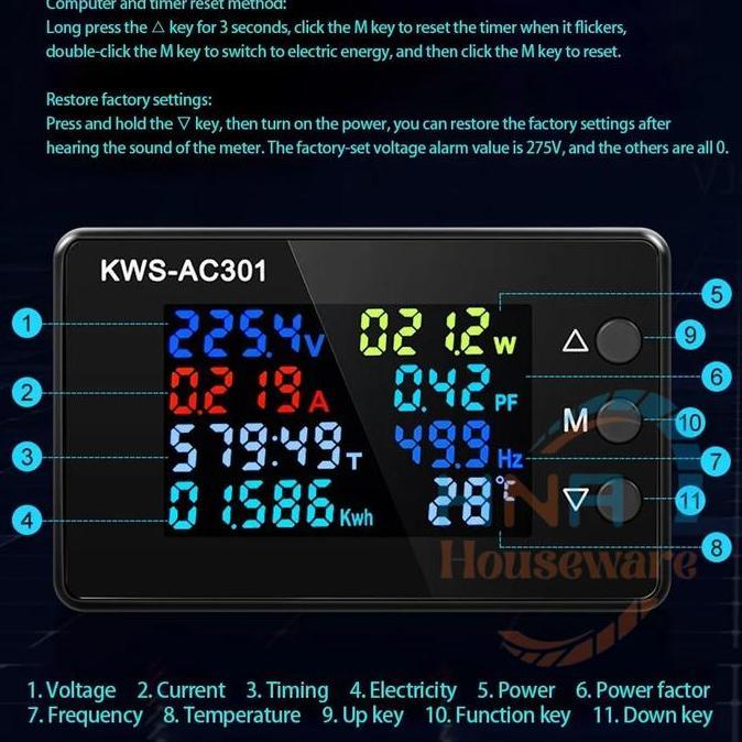 HOT SALE KWS 301 AC Watt Meter Digital 8in1 kwh KWS AC-301 100A Volt Ampere BISA GRAB