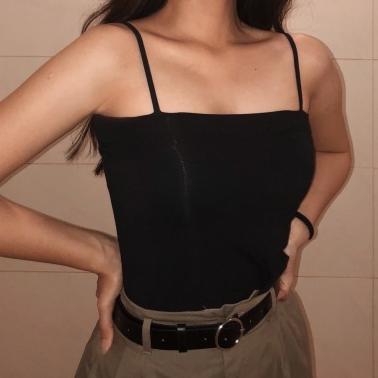 exclusive tanktop crop singlet polos bra kemben dalaman wanita tali spaghetti big size elastis korea