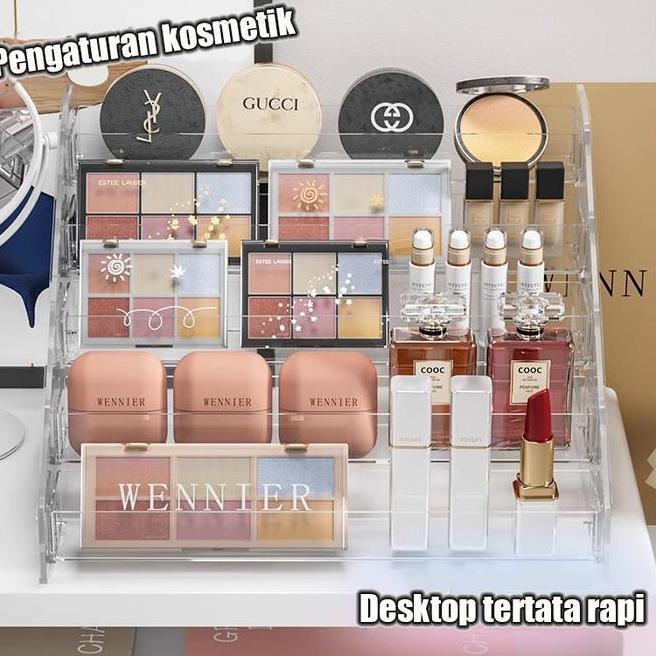 Rak Akrilik Rak Kosmetik Rak Parfum Rak Kosmetik Acrylic 7 Tingkat 5 Tingkat Tempat Lipstik