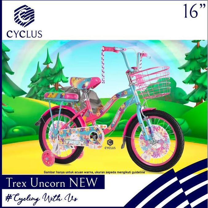 Sepeda Anak Mini Perempuan Trex Kuda Poni Pony Unicorn 16 Inch Murah