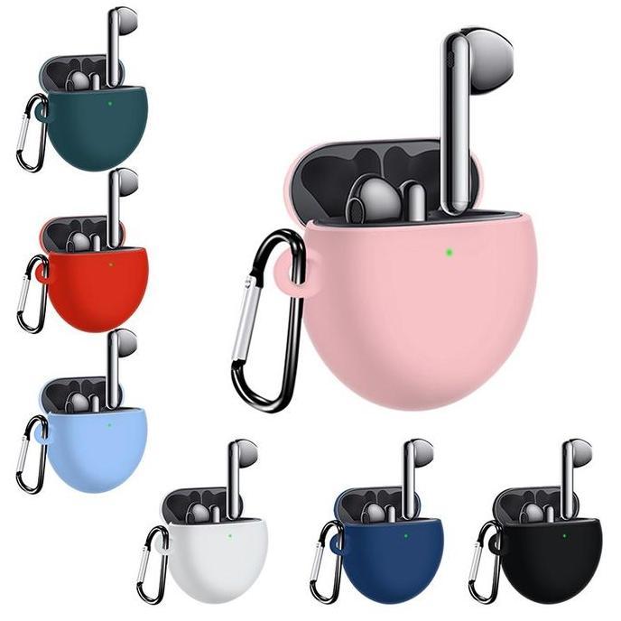 Soft Case Silikon Kompatibel Untuk TWS Huawei Freebuds 4 + carabiner