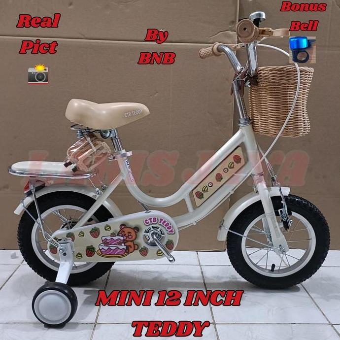 SEPEDA ANAKM PEREMPUAN MINI 12 INCH CTB BNB TEDDY BY BNB ( BIKE N BIKE ) TERBARU