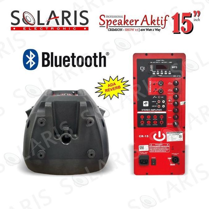 Promo Paket Komplit Speaker Aktif 15 Inch Bluetooth Crimson Shaw 15 Cod