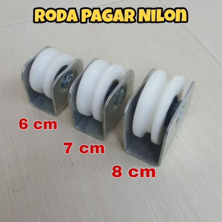 RODA PAGAR NILON RODA PINTU GERBANG (BEARING BARU) RODA NILON PAGAR BESI STAINLESS DORONG LIPAT