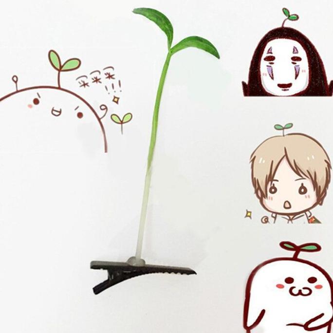 HPDA hairpin sepucuk daun tunas tauge sporut hick jepit rambut cosplay