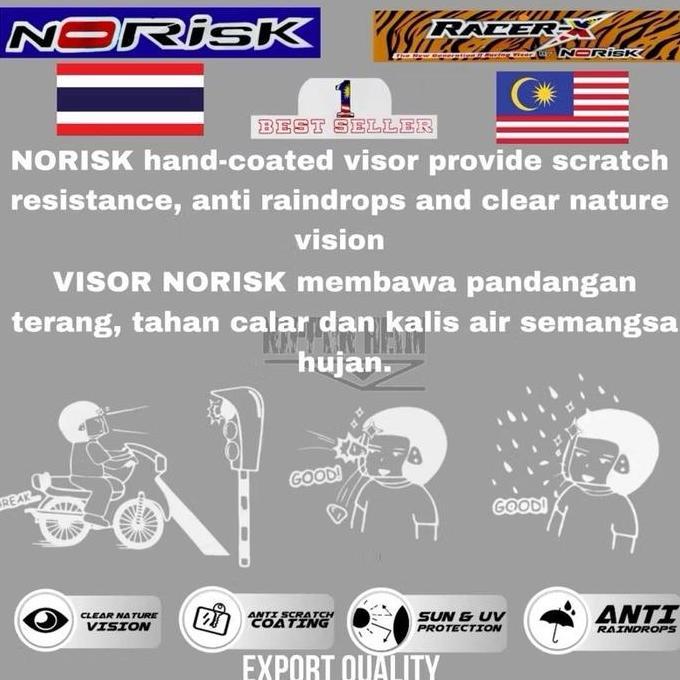 VRC KACA HELM VRC NORISK & RACHER X ALL VARIAN VISOR HELM EXPORT QUALITY REVO BLUE RED SILVER SMOKE 