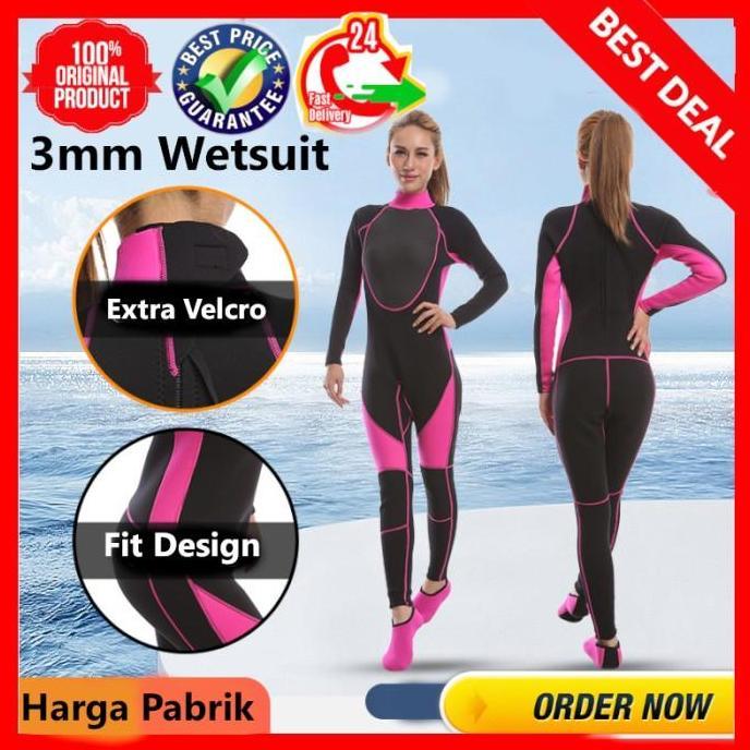 TERBARU - Divingsuit woman wetsuit wanita 3mm neoprene / Baju Selam Wanita ws11