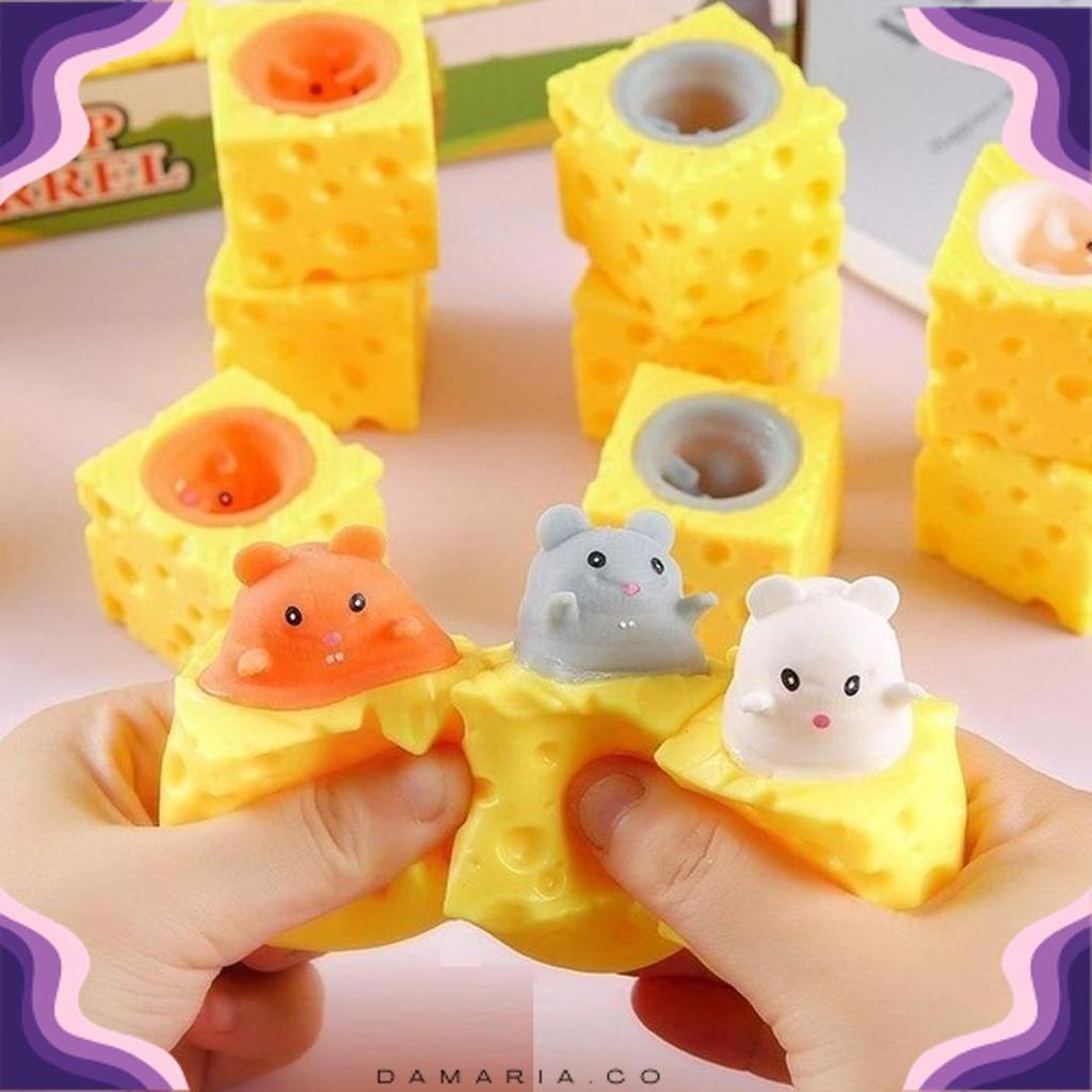 Promo Mainan Pop It Squishy Karet Silikon Keju Tikus / Mainan Squishy Tikus Keju Karet Silikon Pop I