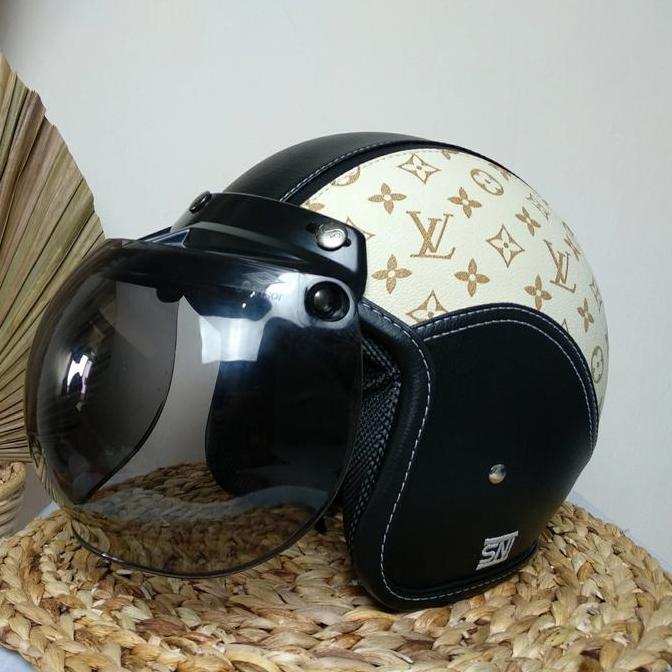 Helm Bogo Wanita Helm Bogo Kulit Dewasa Helm Kulit Motif Lv