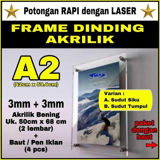 FRAME AKRILIK A2 (3mm+3mm) / BINGKAI POSTER AKRILIK A2 / Acrylic Frame Foto