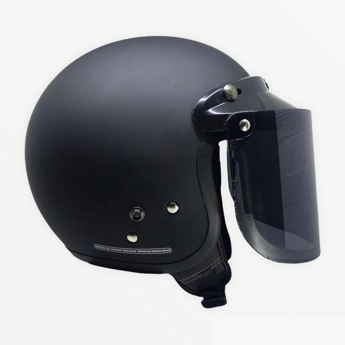 Helm Bogo Polos Dewasa Pria Wanita  Hitam