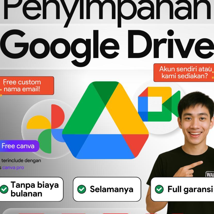 Penyimpanan Google Drive Individual Storage 100Gb / 500Gb / 2Tb Bisa Pakai Akun Sendiri / Baru Aman 