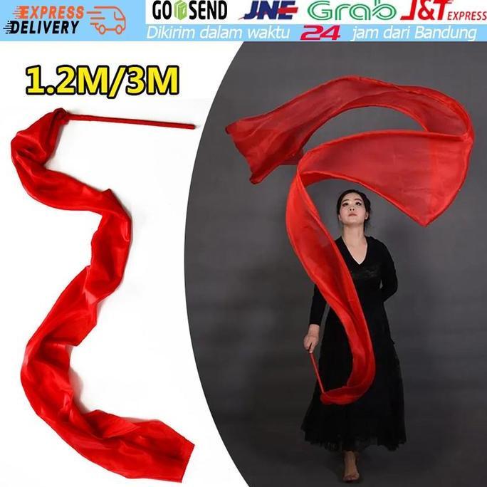 AYOBAKUL Tali Pita Tari Dance Ribbon Red Silk Twirling Streamer Gymnastic Stick