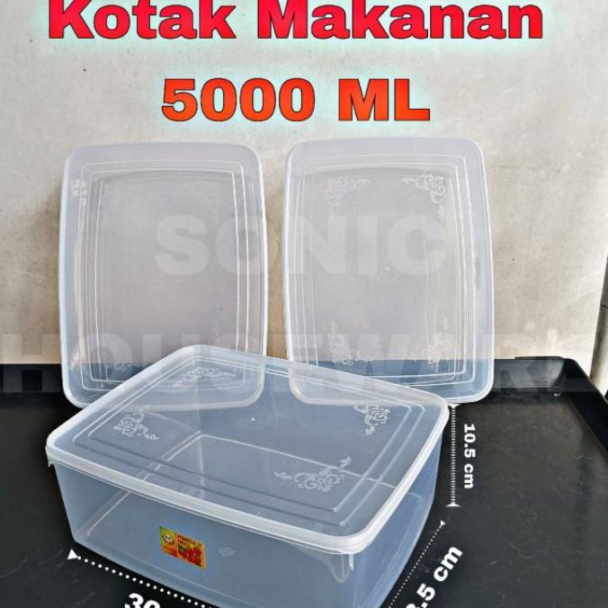 Toples Kotak Makan Makanan Sealware Segi Wadah Food Box 5000 Ml Kotak Gecko Reptile Reptil Tutup Ben