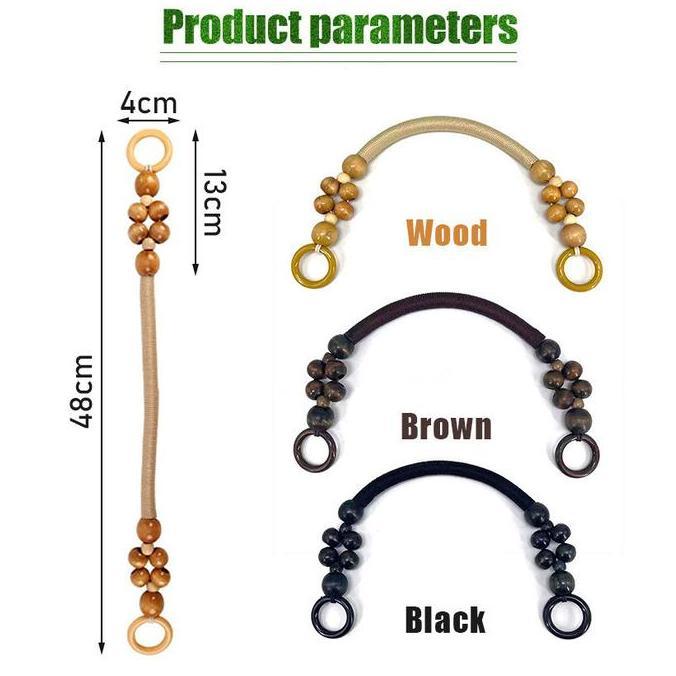 SMG Handle tas Kayu / Gagang Kayu / gagang tas kayu anggur / Handle Anggur Tas Tali kur