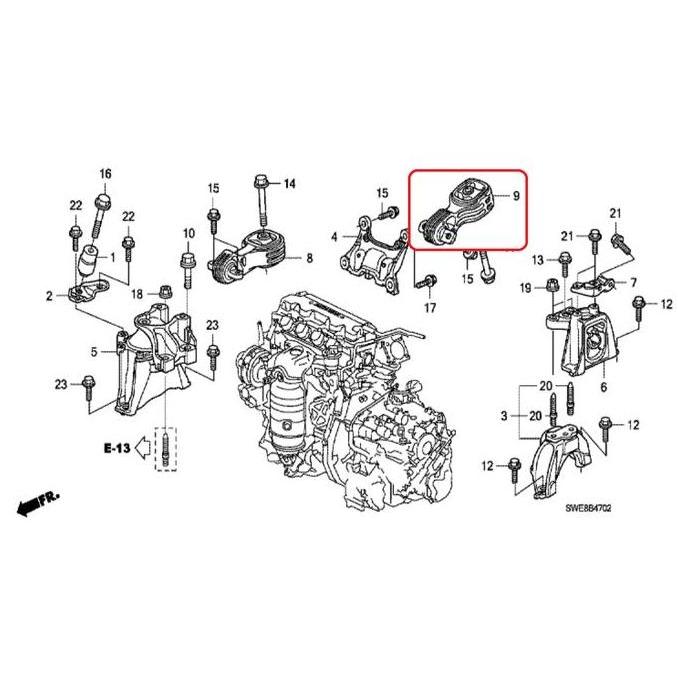 Engine Mounting Belakang CRV METIK Gen3 2007-2011 Original