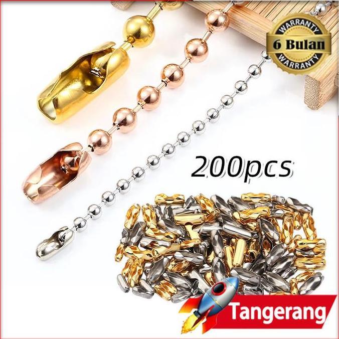 AMERZANA 200pcs Kait Cantolan / Pengait Kalung Besi / Besi Kaitan Lada / Aksesoris Pengait Gelang / 