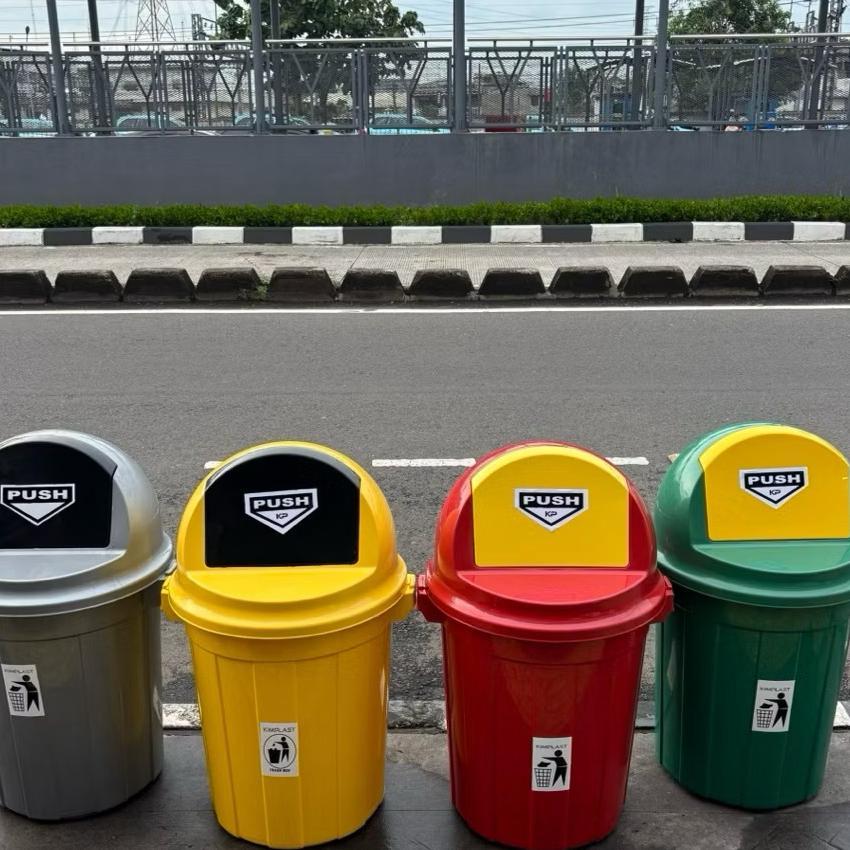 Kimplast - Tempat Sampah + Tutup 80 Liter Tempat Sampah Besar Tong Sampah Tong Sampah Besar Tempat S