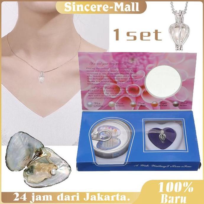 FERAYPO Kalung Mutiara Kerang Asli Kalung Wanita Kalung Mutiara Dalam Kerang