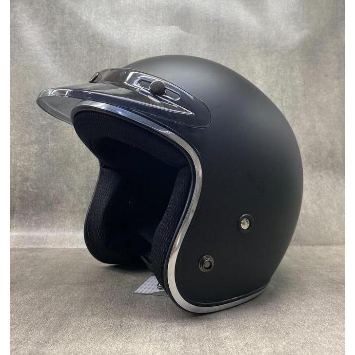 NIELS Helm Bogo List Chrome Retro ABS Ori  Untuk Cowok Dan Cewek Terbaru (COD) - Motorcycle