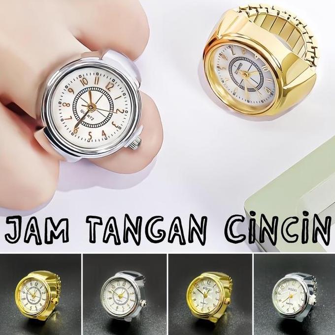 YUZABA Jam Tangan Bergaya Cincin Jam Tangan Cincin Digital Emas Jam Tangan Retro Cincin Mini Cincin 