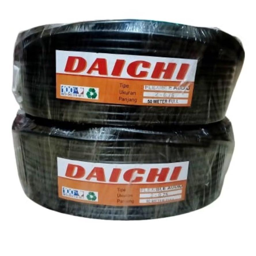 Kabel Listrik Daichi 2X0.75/2X1.5 25/50 Meter Hitam Isi Serabut
