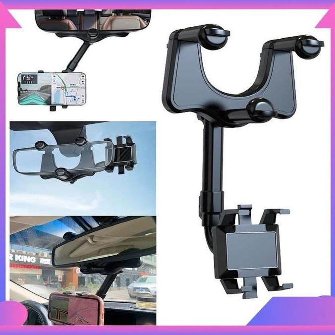 ERTTOLIN Holder HP Kaca Spion Tengah Mobil Holder Bracket Jepit Stand Handphone