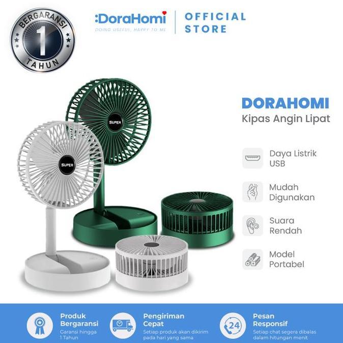[BISA COD] DoraHomi Kipas Angin Mini Lipat Portable berdiri/meja portable kecil, mini portabel low w