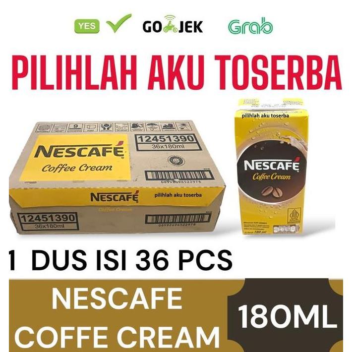 NEW NESCAFE COFFEE CREAM UHT / KOPI KOTAK INSTAN - (1 DUS ISI 36 @180 ML) ORI